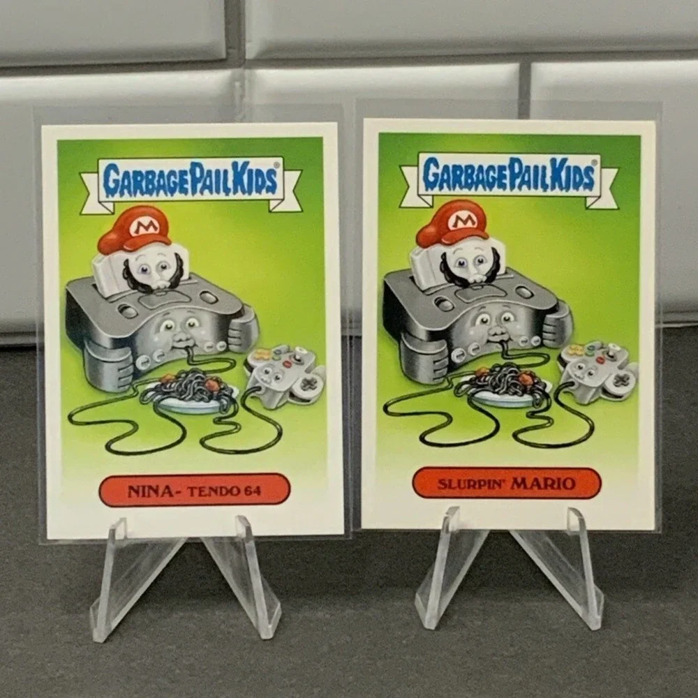 Nintendo‎ 64 Super Mario Bros Mario Kart Spoof 2 Card Set 2019 Garbage Pail Kids